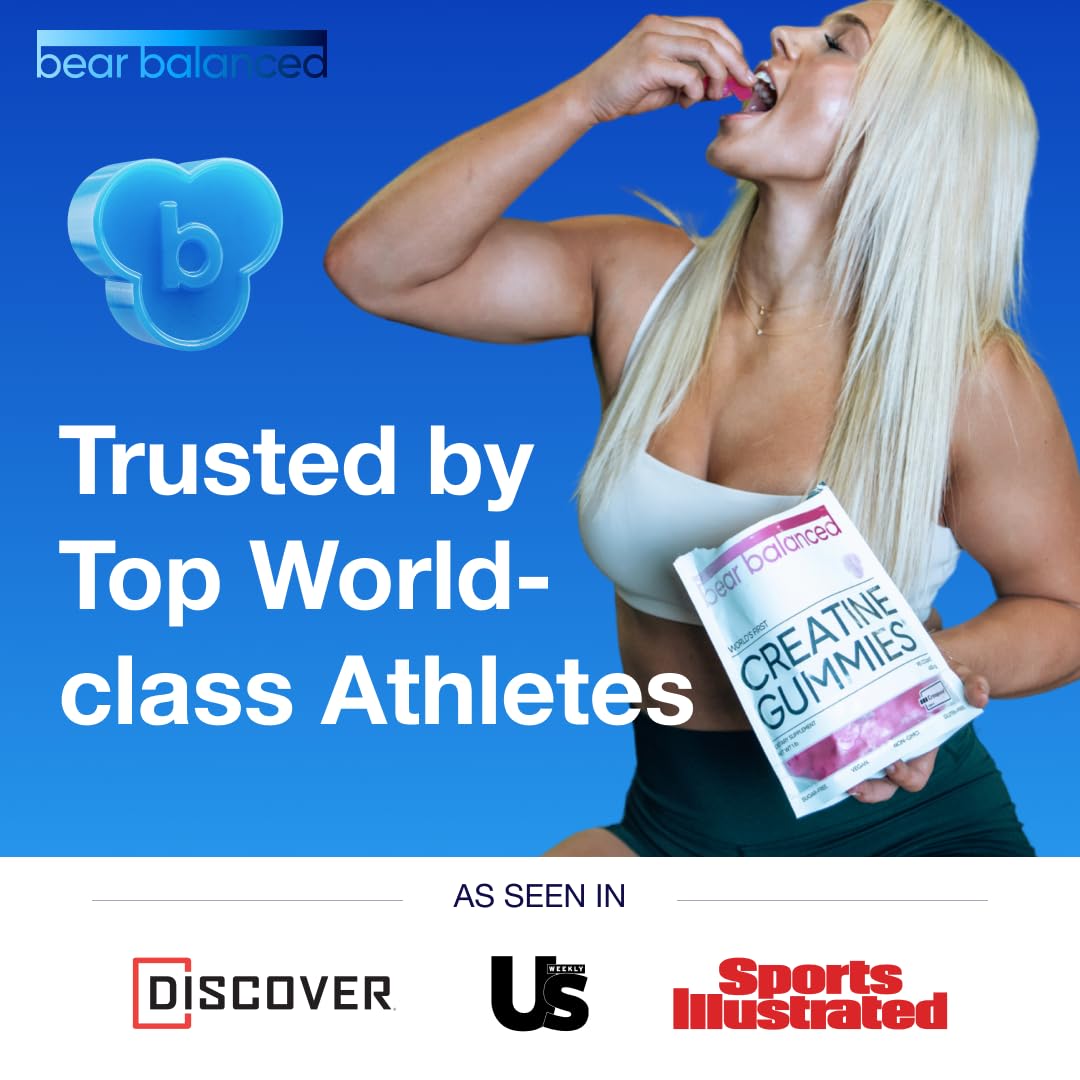 Bear Balanced Creatine Gummies travel pack idea for on-the-go energy.