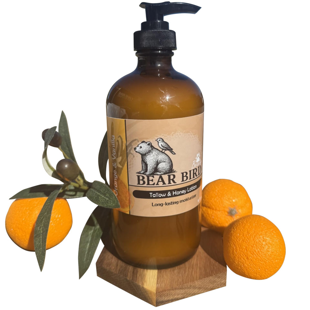 Bear Bird hands applying lotion for daily skin nourishment.