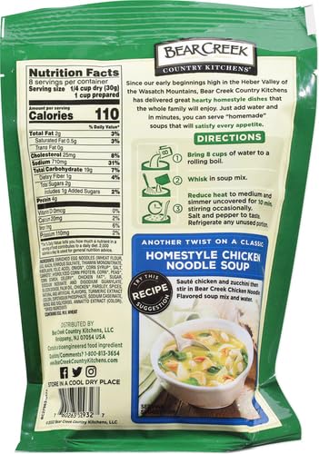 Bear Creek Soup Mix packet poured into a pot for dinner.