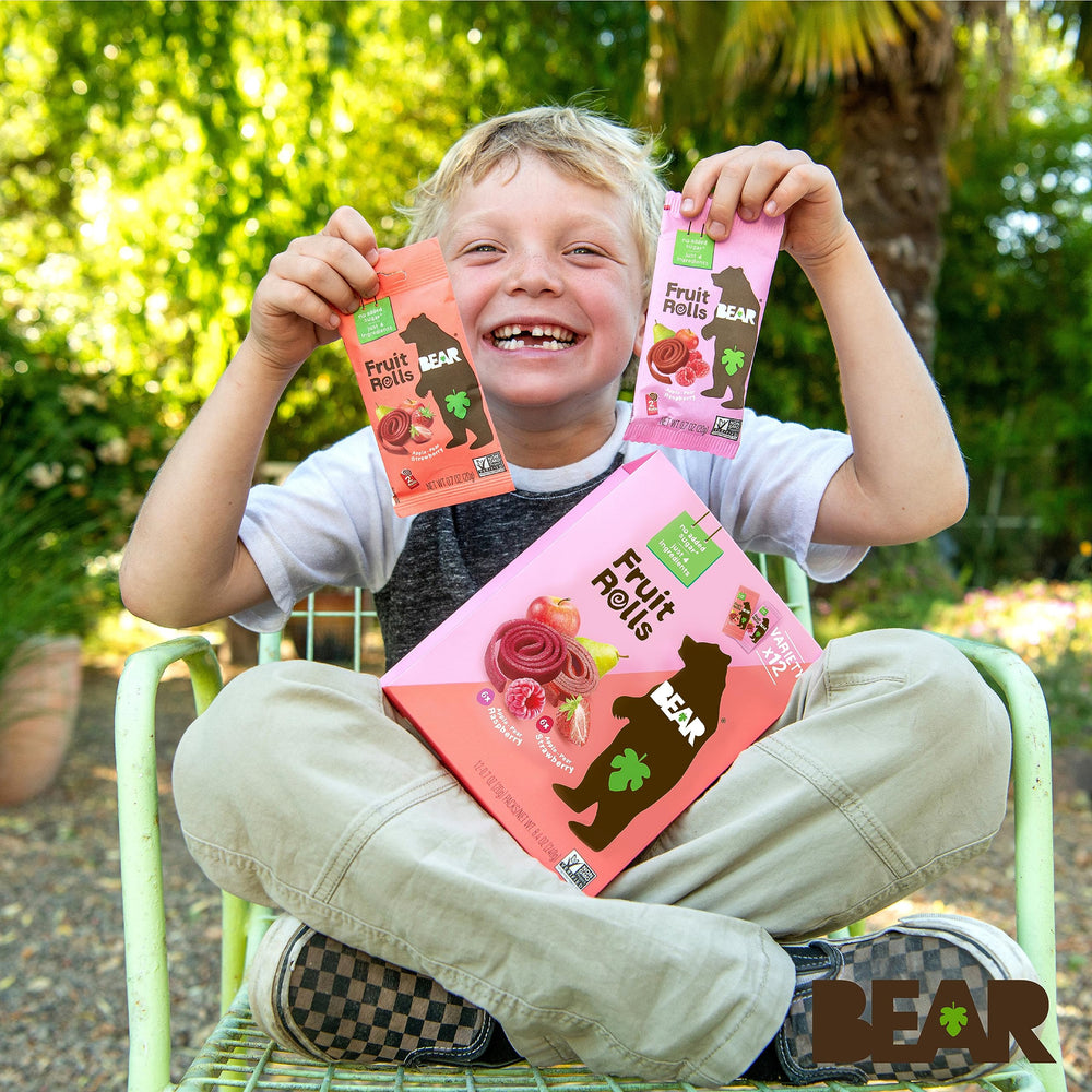 Kids enjoy BEAR fruit rolls as a tasty lunchbox snack.