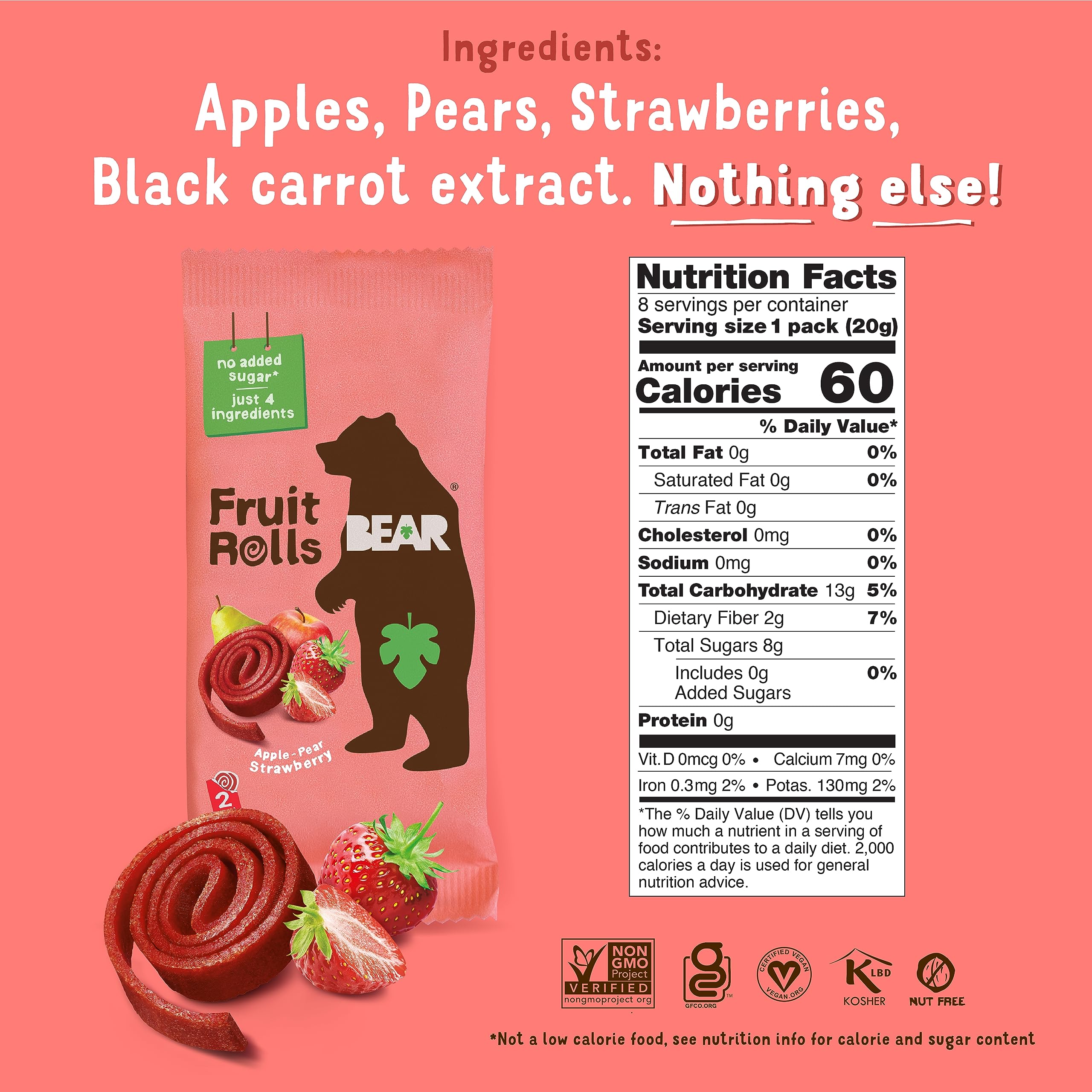 Close-up of strawberry and raspberry puree in BEAR fruit rolls.
