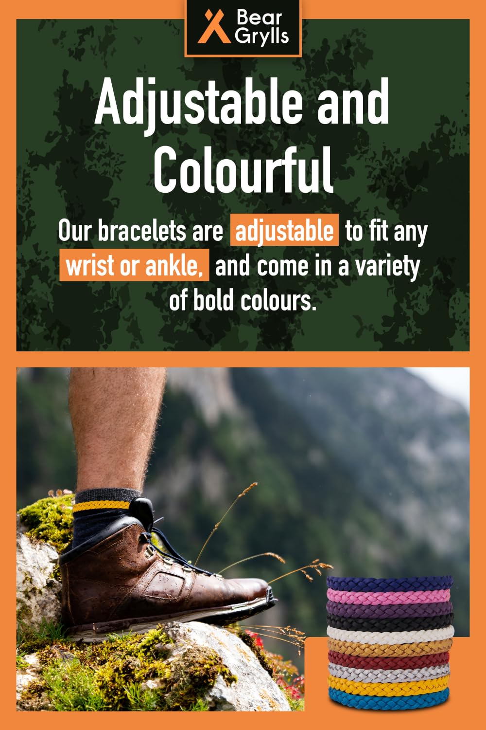 Bear Grylls Mosquito Bracelets are family friendly for children aged six months and up.