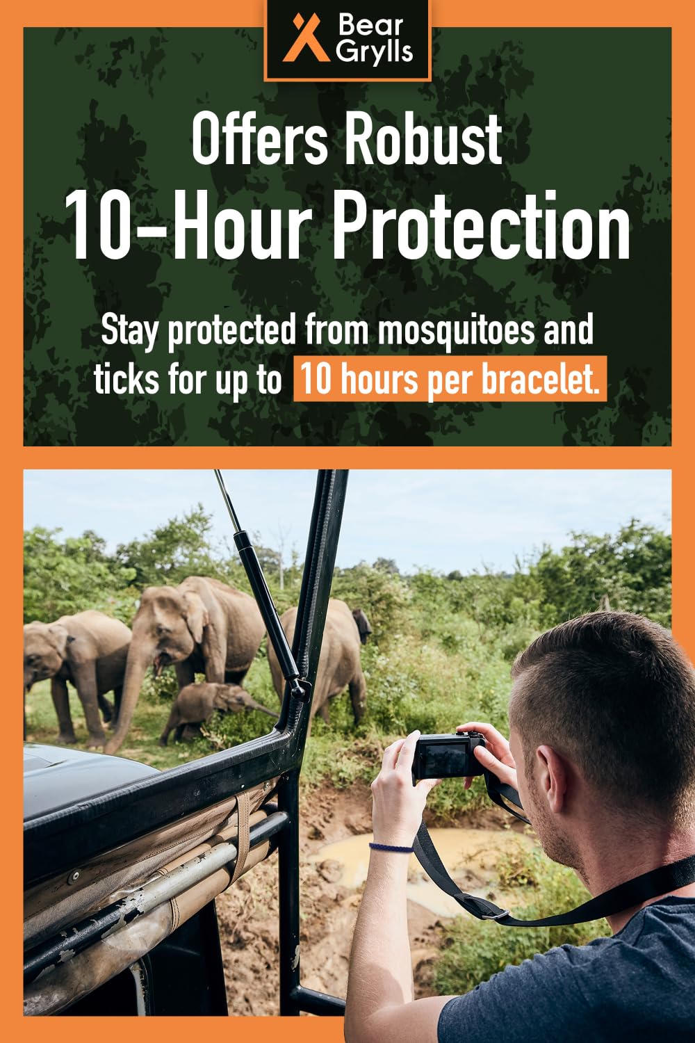 Bear Grylls Mosquito Bracelets DEET-free formula uses natural essential oils.