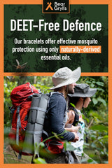 Bear Grylls Mosquito Bracelets leather strap design blends with outdoor gear.