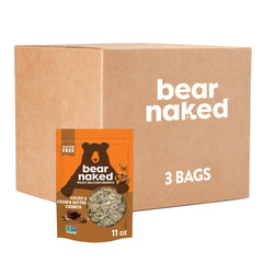 Bear Naked cacao and cashew butter crunch granola bag highlighting on-the-go snacking convenience