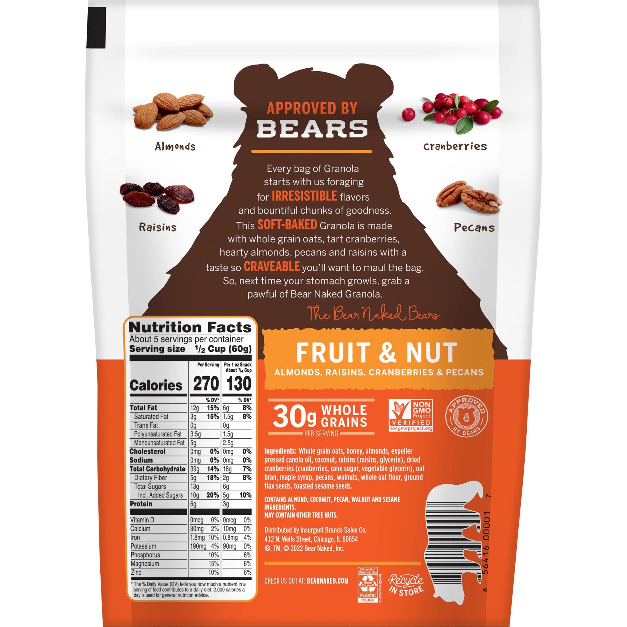 Snack pack of Bear Naked granola ready for outdoor adventures.