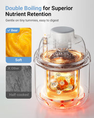 Bear NutriEase auto-clean function shown in action for effortless cleanup.