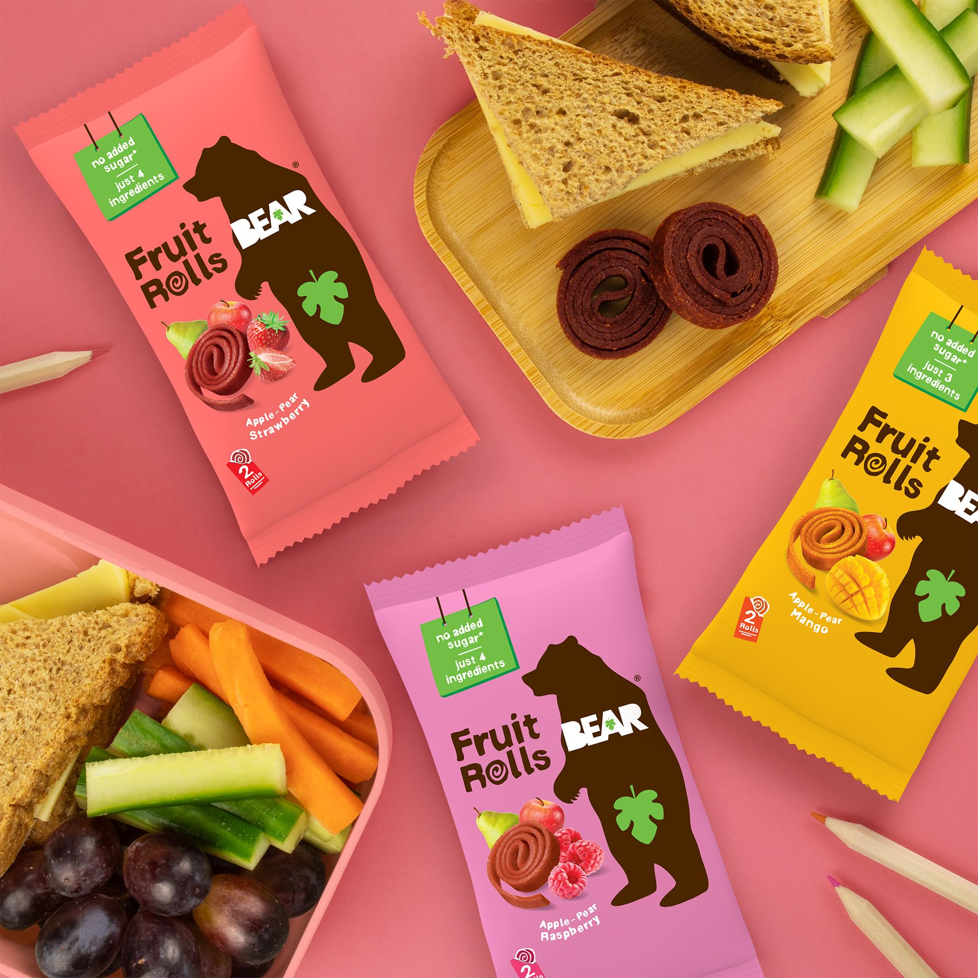 BEAR Real Fruit Snack Rolls on the go, grab and go fruit snack