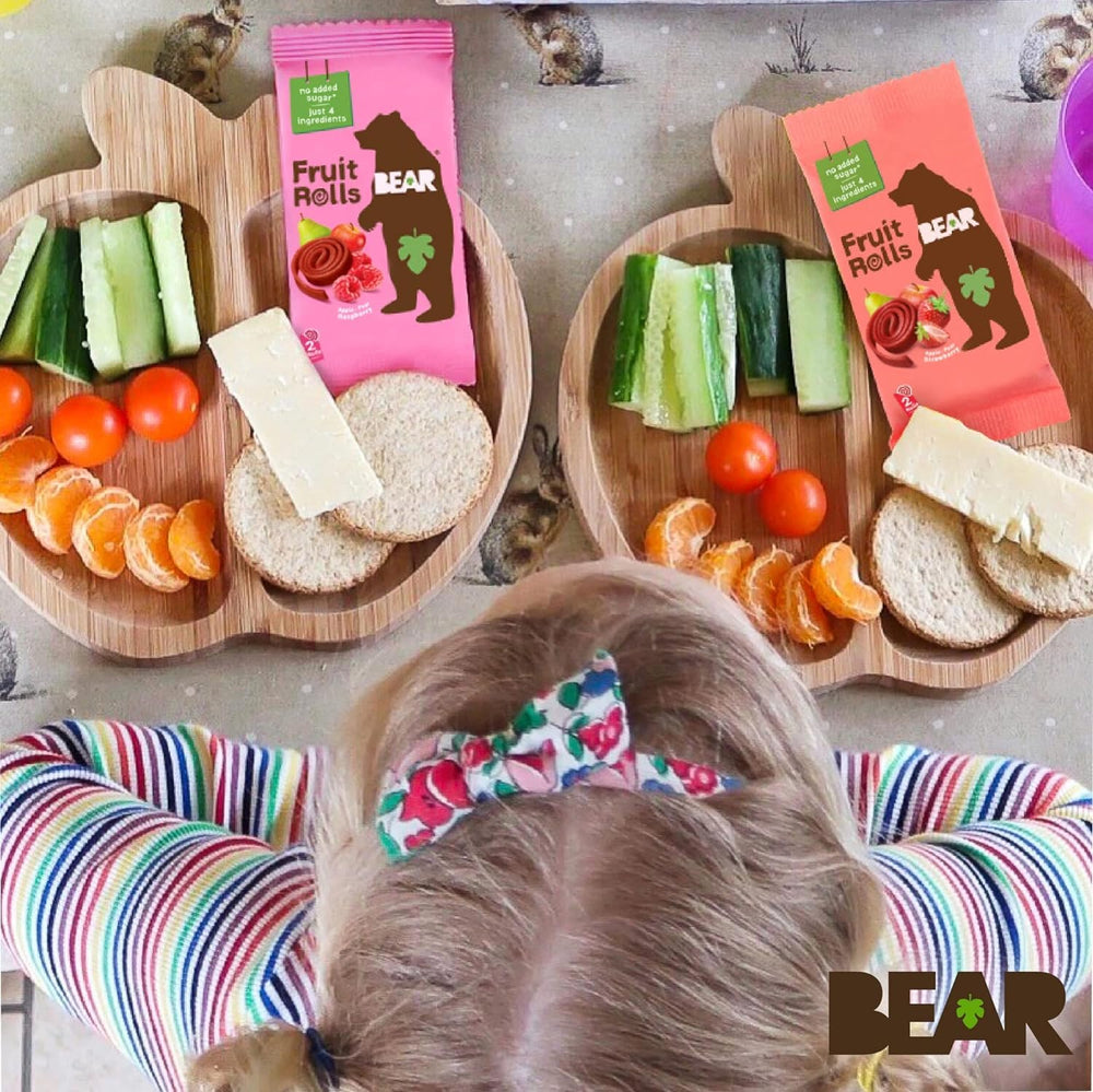 BEAR Real Fruit Snack Rolls Strawberry 18-pack display for easy sharing
