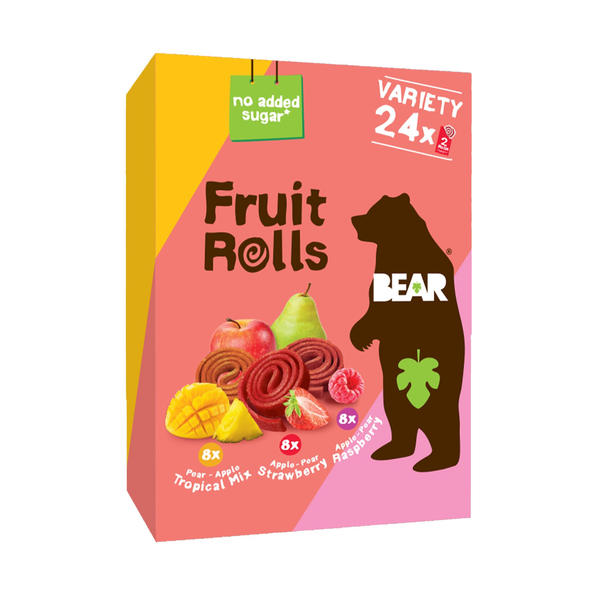 BEAR Real Fruit Snack Rolls strawberry pack, lunchbox friendly and tasty