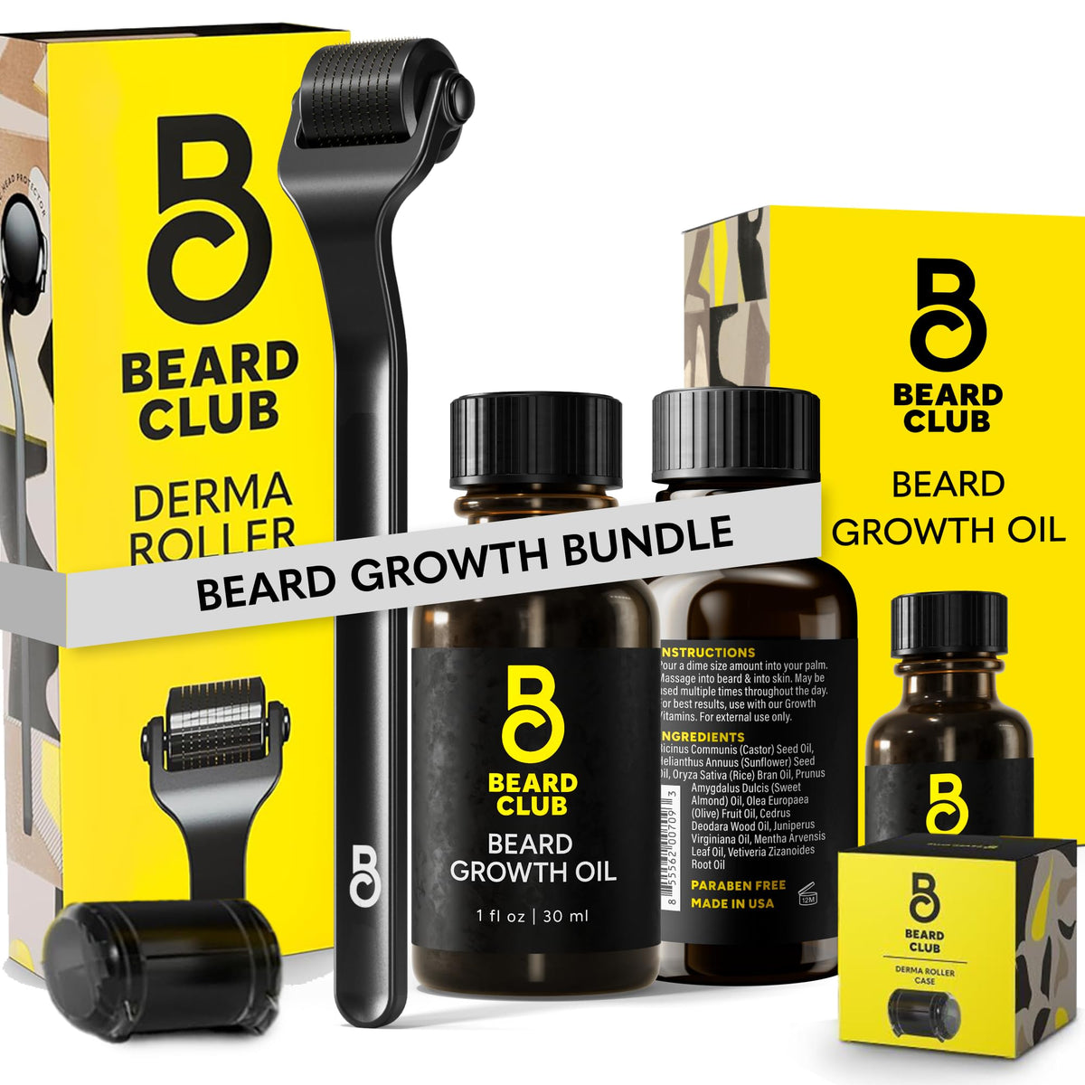 The Beard Club premium derma roller with 540 needles for precise beard and skin care.
