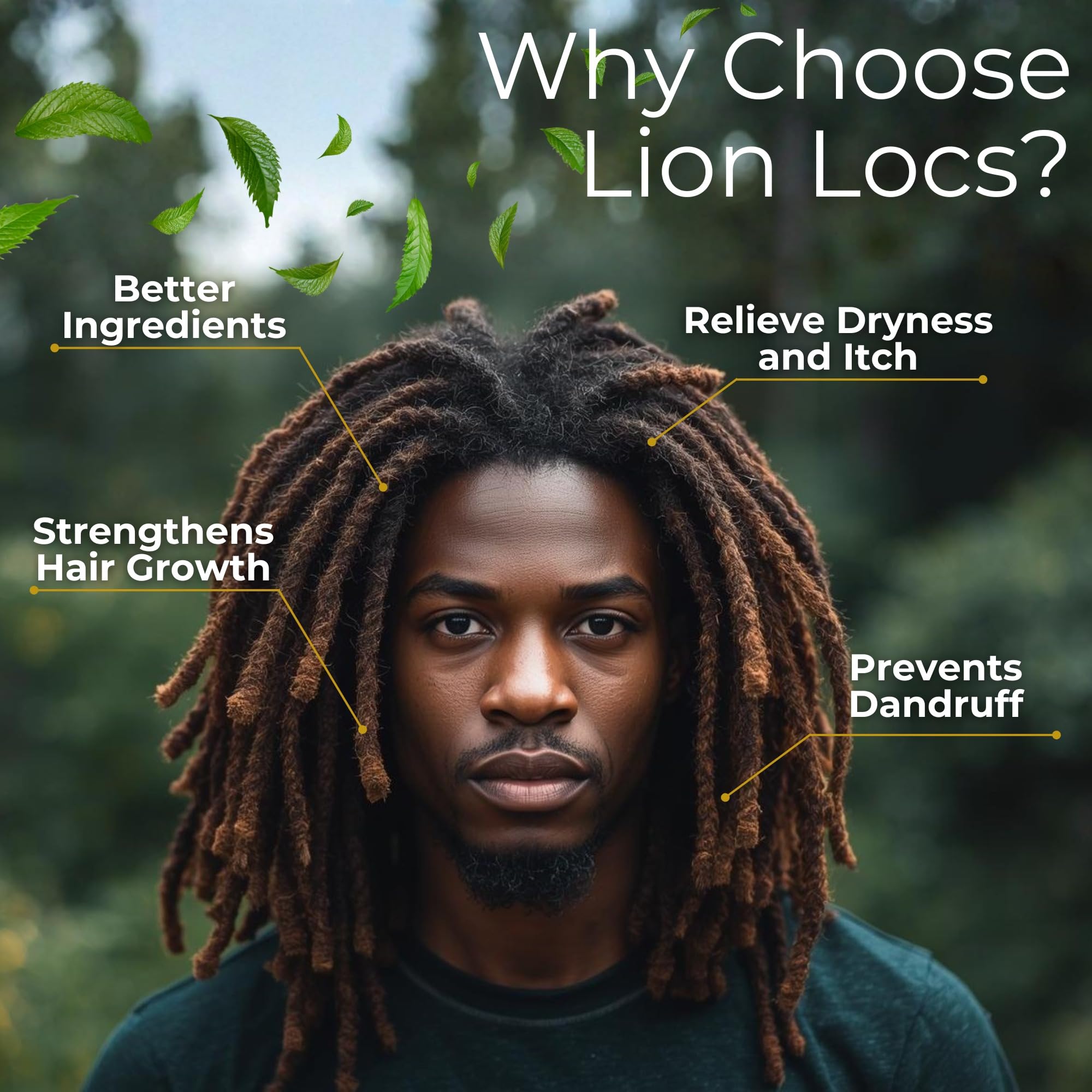 Beard Gains Lion Locs Growth Oil packaging highlighting vegan, chemical-free formula