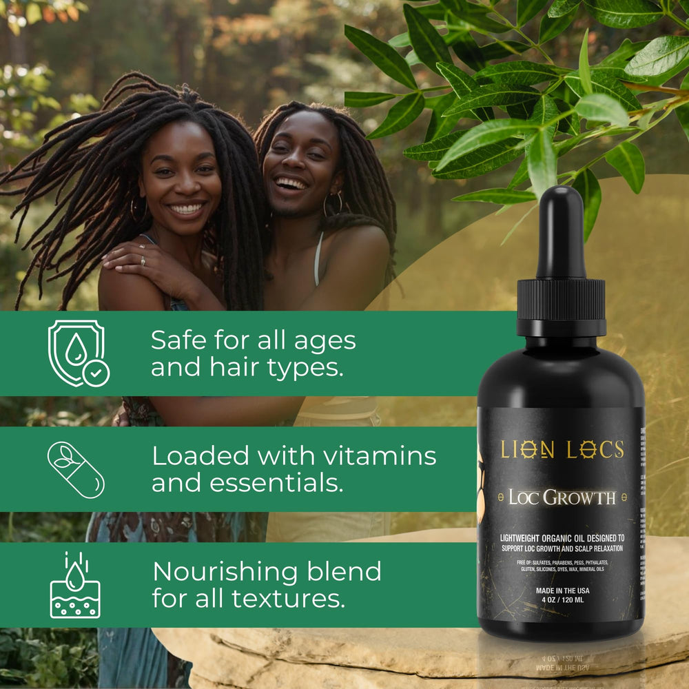 Beard Gains Lion Locs Growth Oil on scalp provides soothing hydration