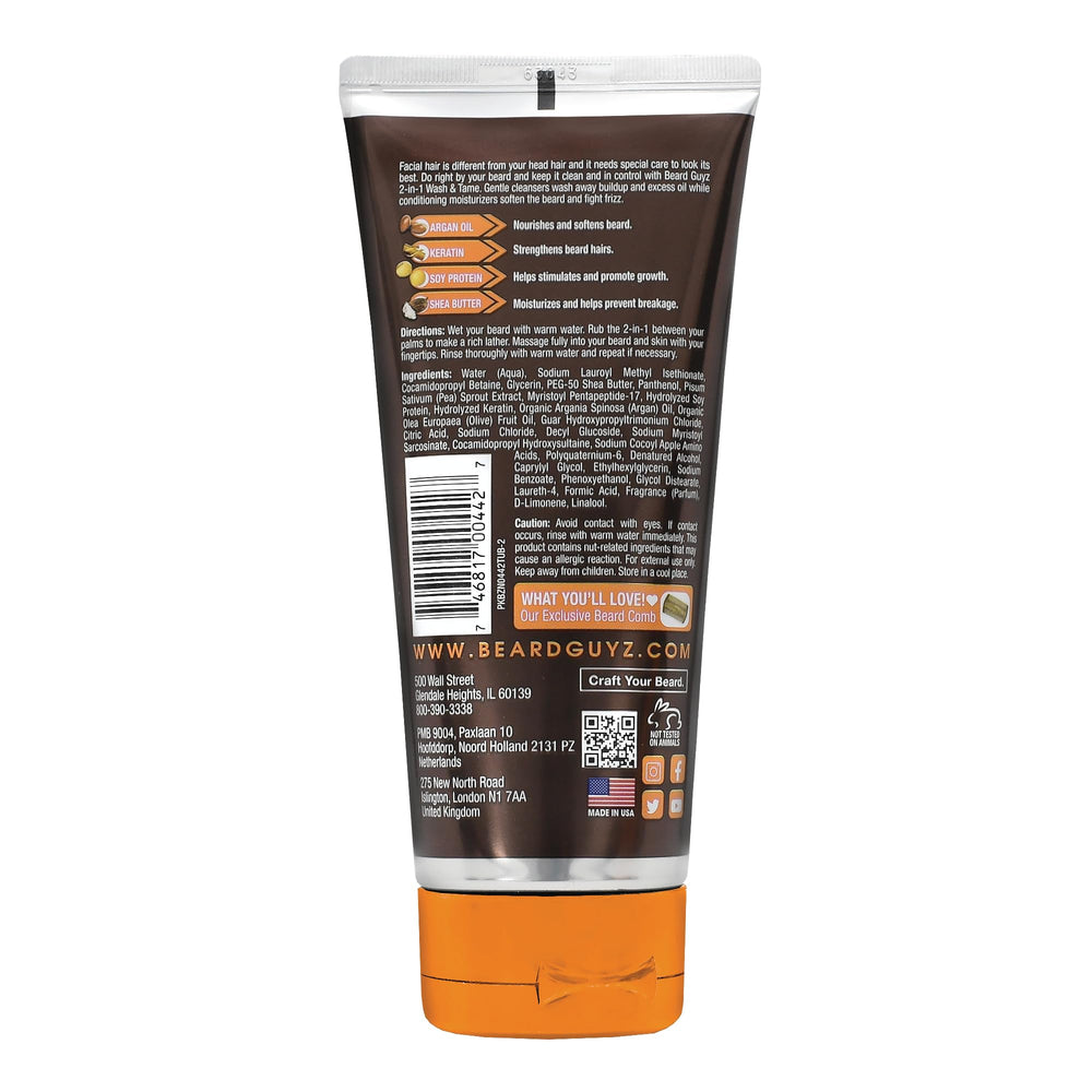 Beard Guyz rich lather beard shampoo in action for clean, soft beard hair.