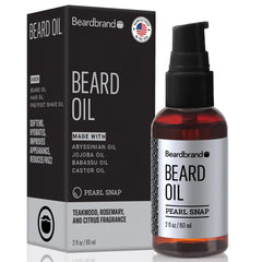 Beardbrand teakwood sandalwood citrus oil bottle softening coarse beard.