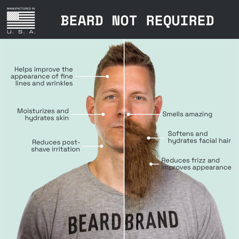 Beardbrand under-chin skin nourished after oil absorption.