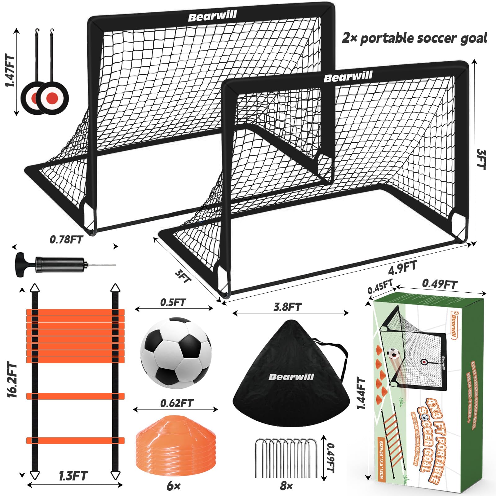 Bearwill agility ladder supports fast footwork during drills.