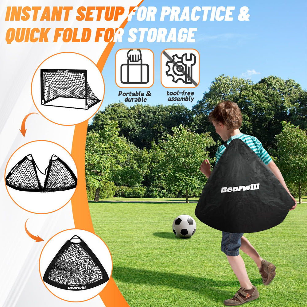 Bearwill soccer ball included for immediate practice sessions.