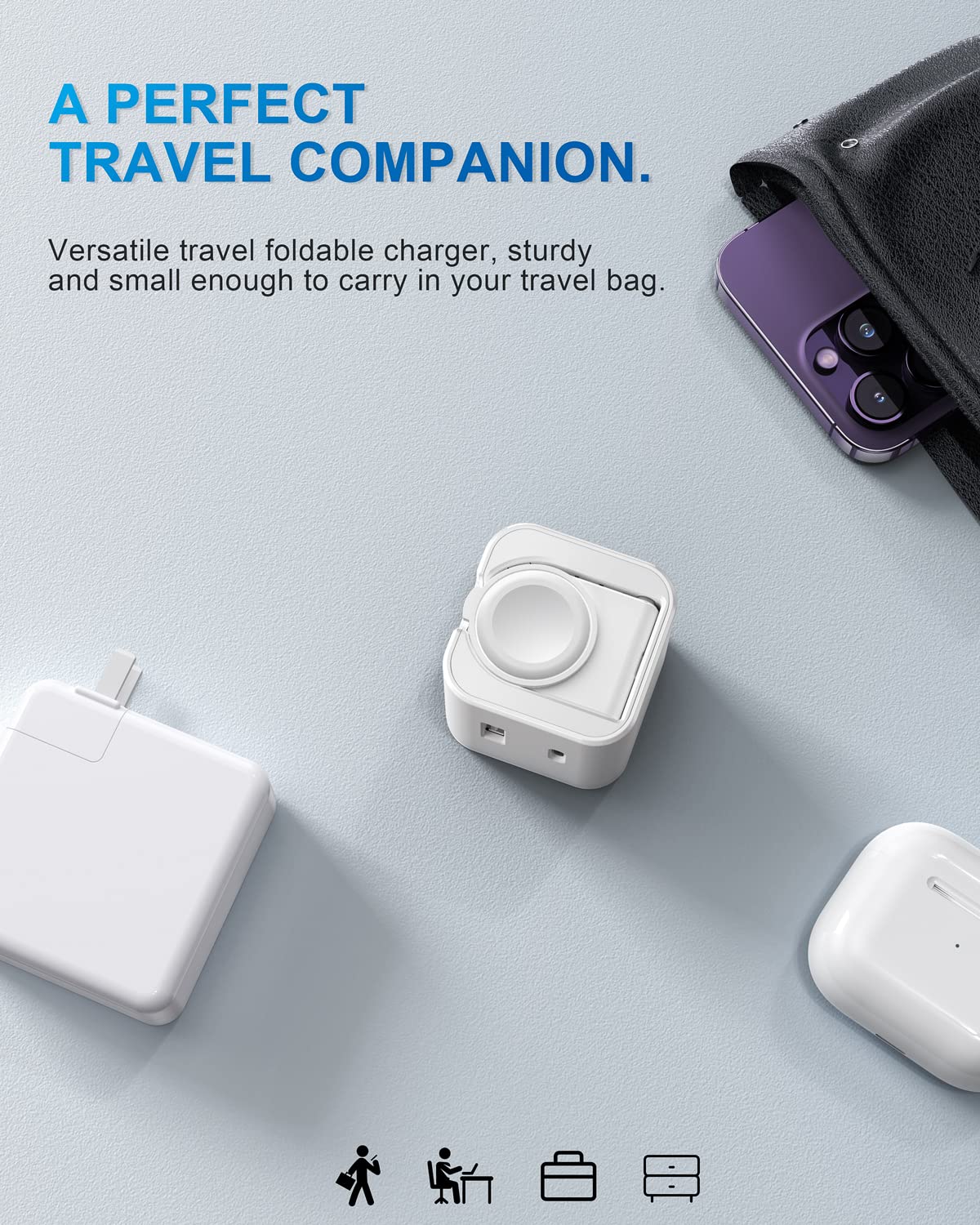 BeaSaf compact travel design fits in luggage and bags.