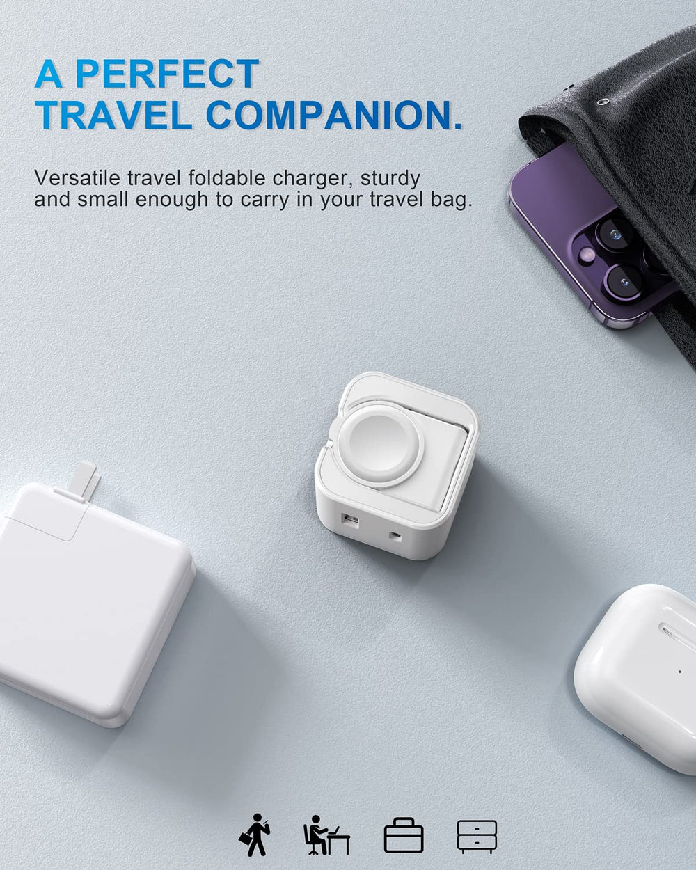 BeaSaf compact travel design fits in luggage and bags.