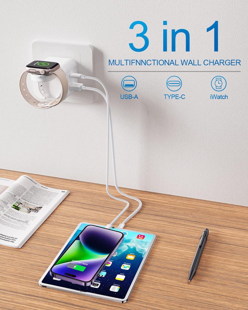 BeaSaf USB-C port enables fast PD charging for iPhone and iPad.
