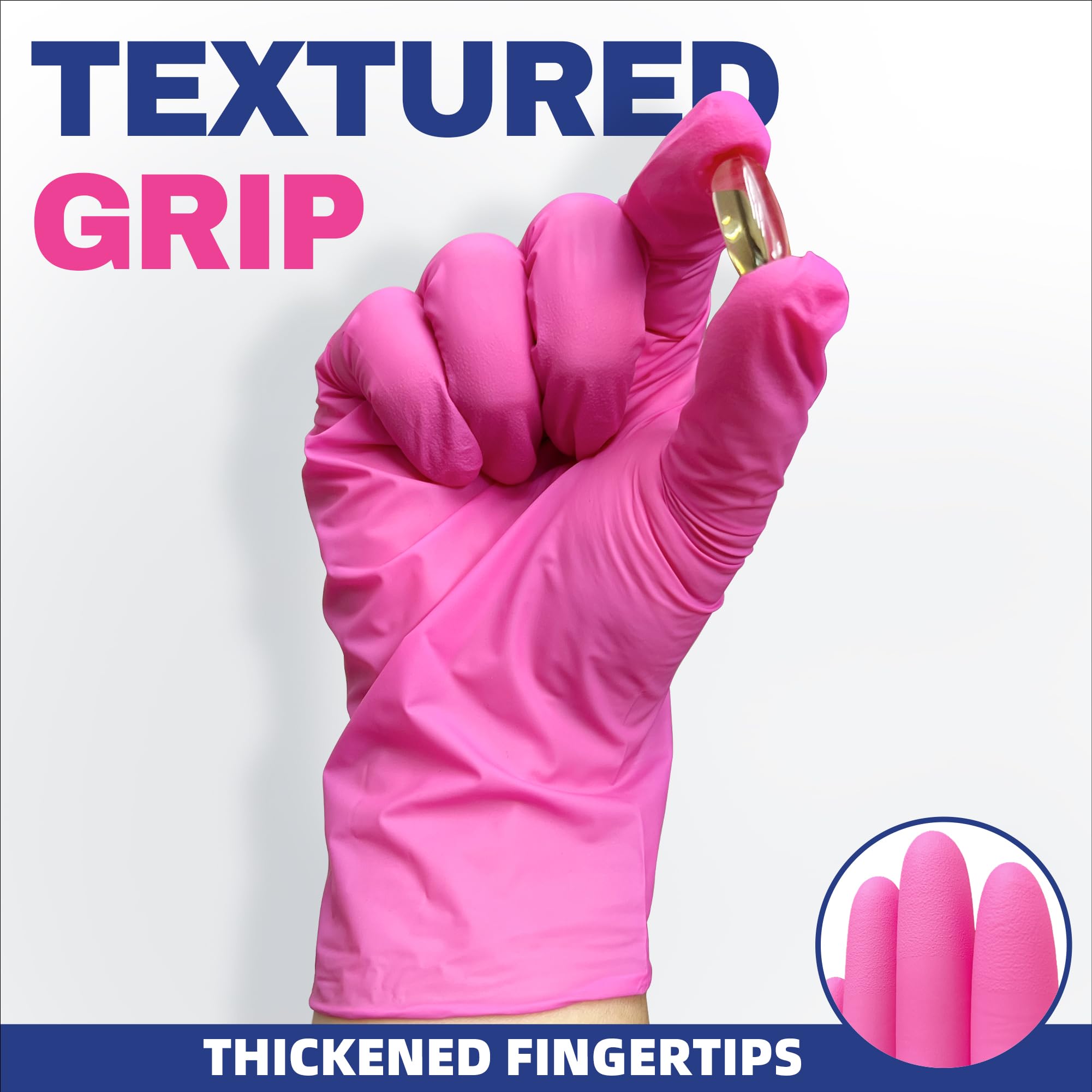 Beastek latex-free, powder-free pink gloves suitable for sensitive users