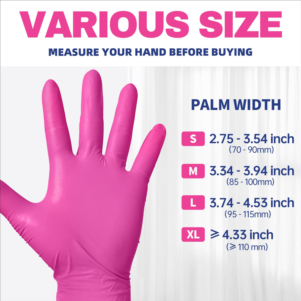 Beastek nitrile gloves pink ideal for food prep and cleaning