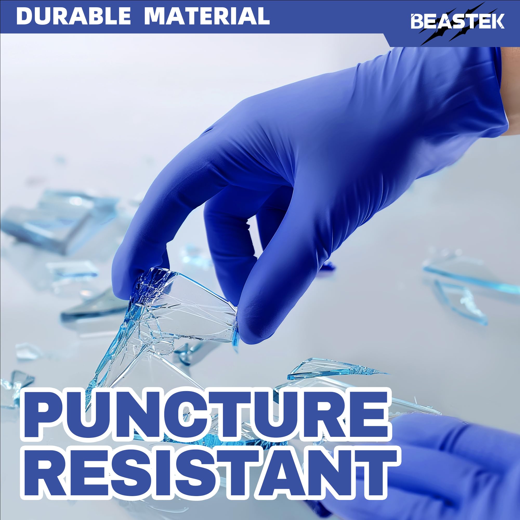 Beastek latex-free and powder-free nitrile gloves for sensitive users.