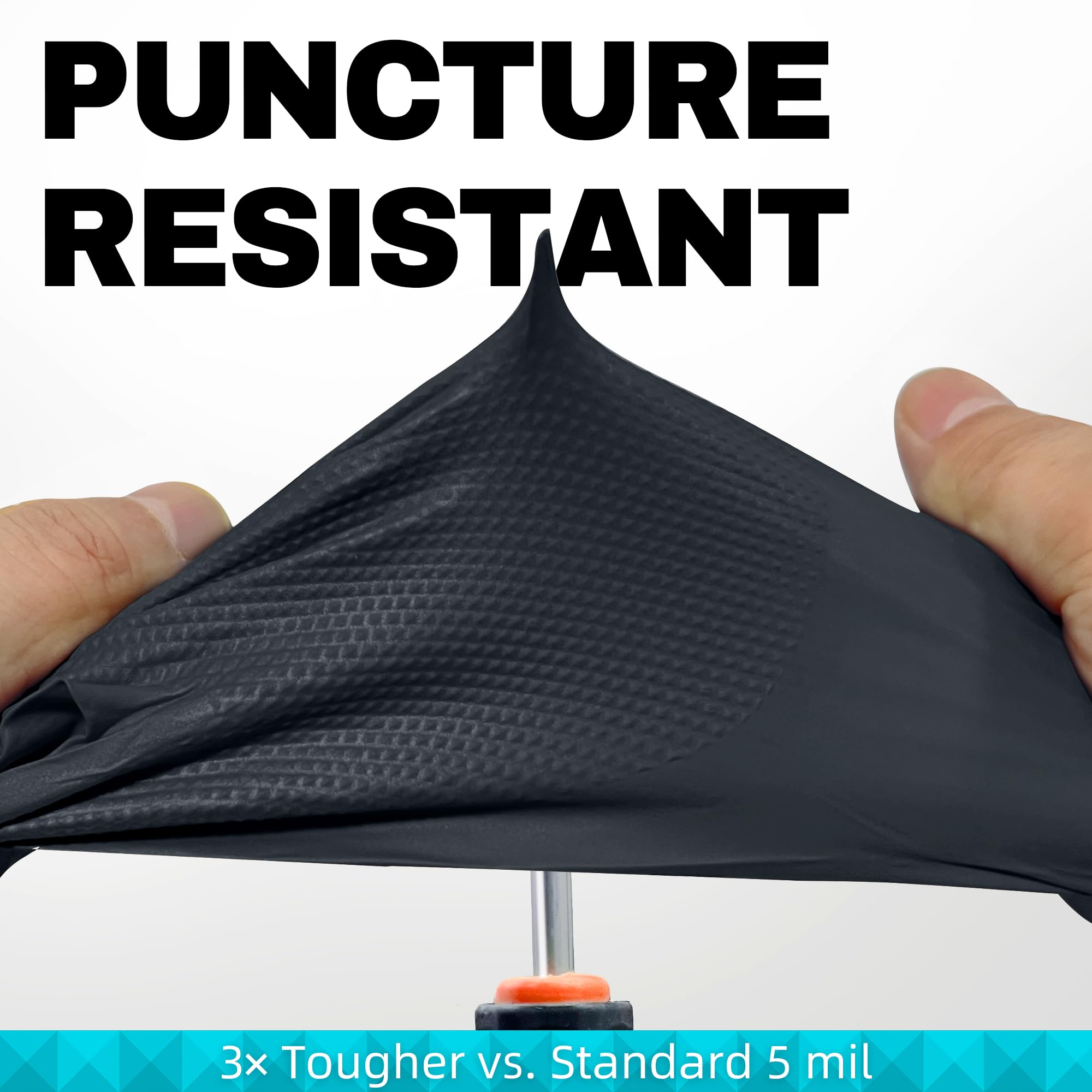 Beastek rolled-cuff design eases donning and prevents drips