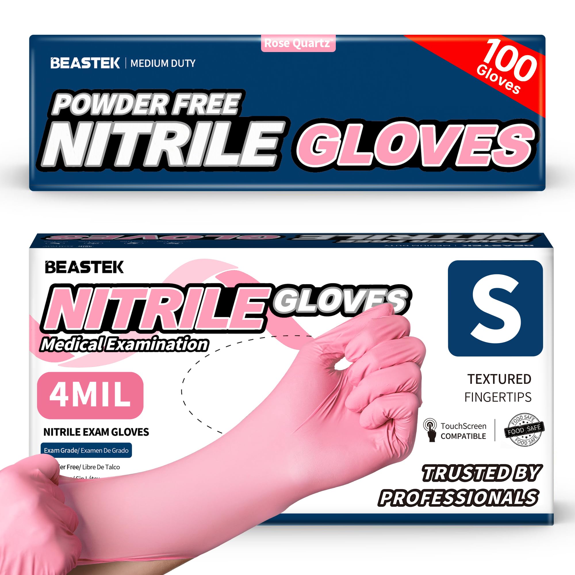 Beastek nitrile gloves with smooth finish for precise handling