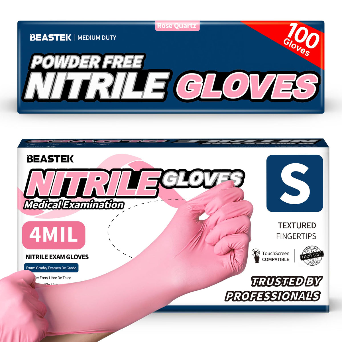Beastek nitrile gloves with smooth finish for precise handling