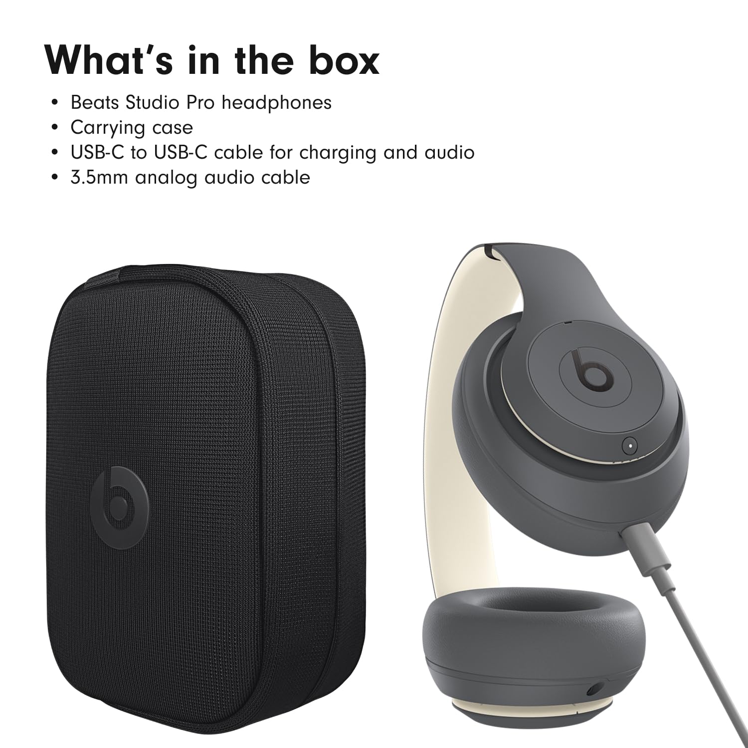 Beats Studio Pro voice microphones deliver clear calls with noise suppression.