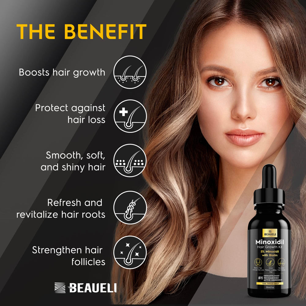 Beaueli biotin-enriched serum bottle nourishes thinning strands.