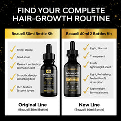 Beaueli 5% minoxidil serum closeup shows quick absorption for daily use