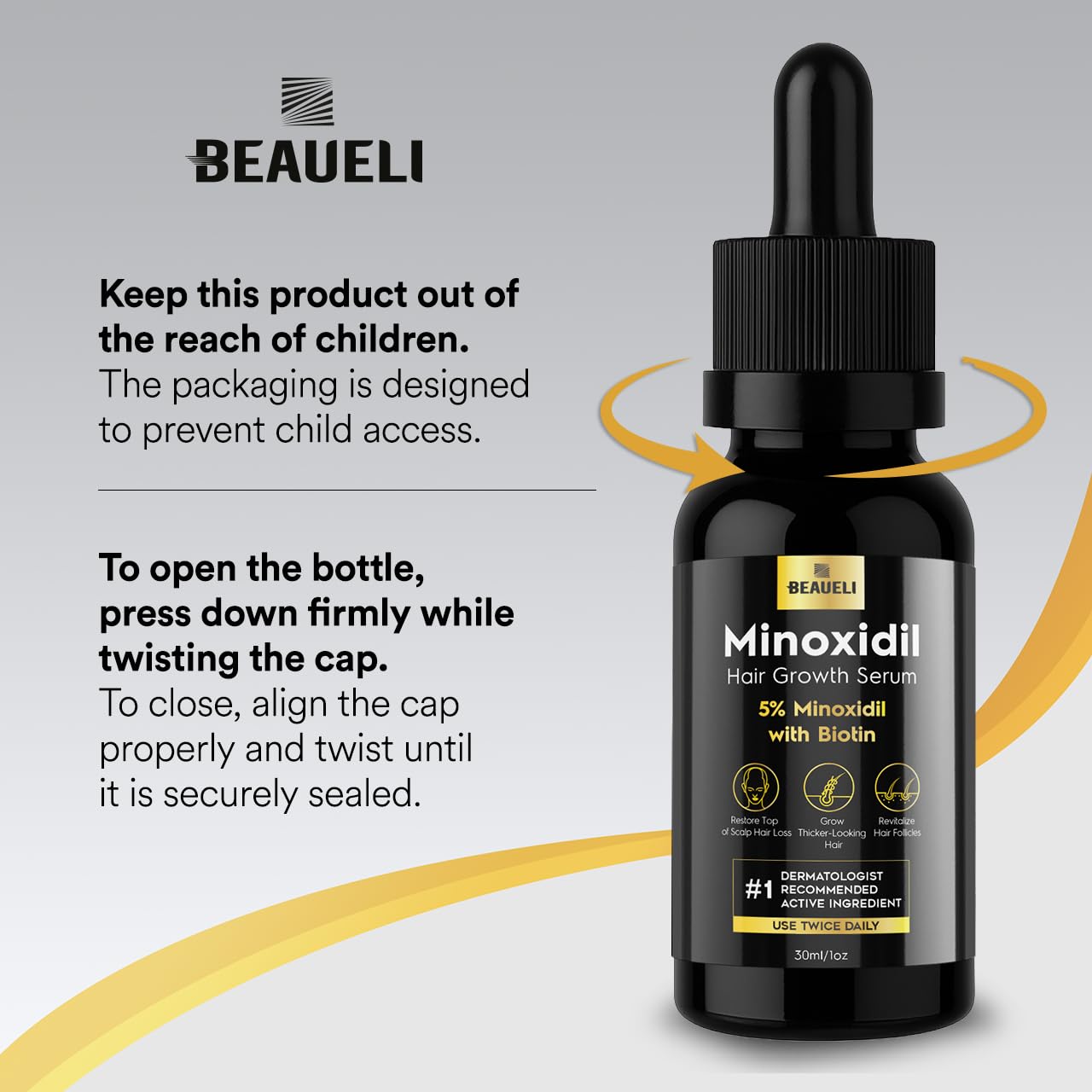 Beaueli Minoxidil unscented drop application for discreet daily routine.