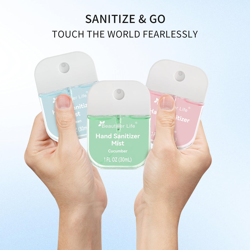 Compact travel case keeps Beautifier Life sanitizer within reach.
