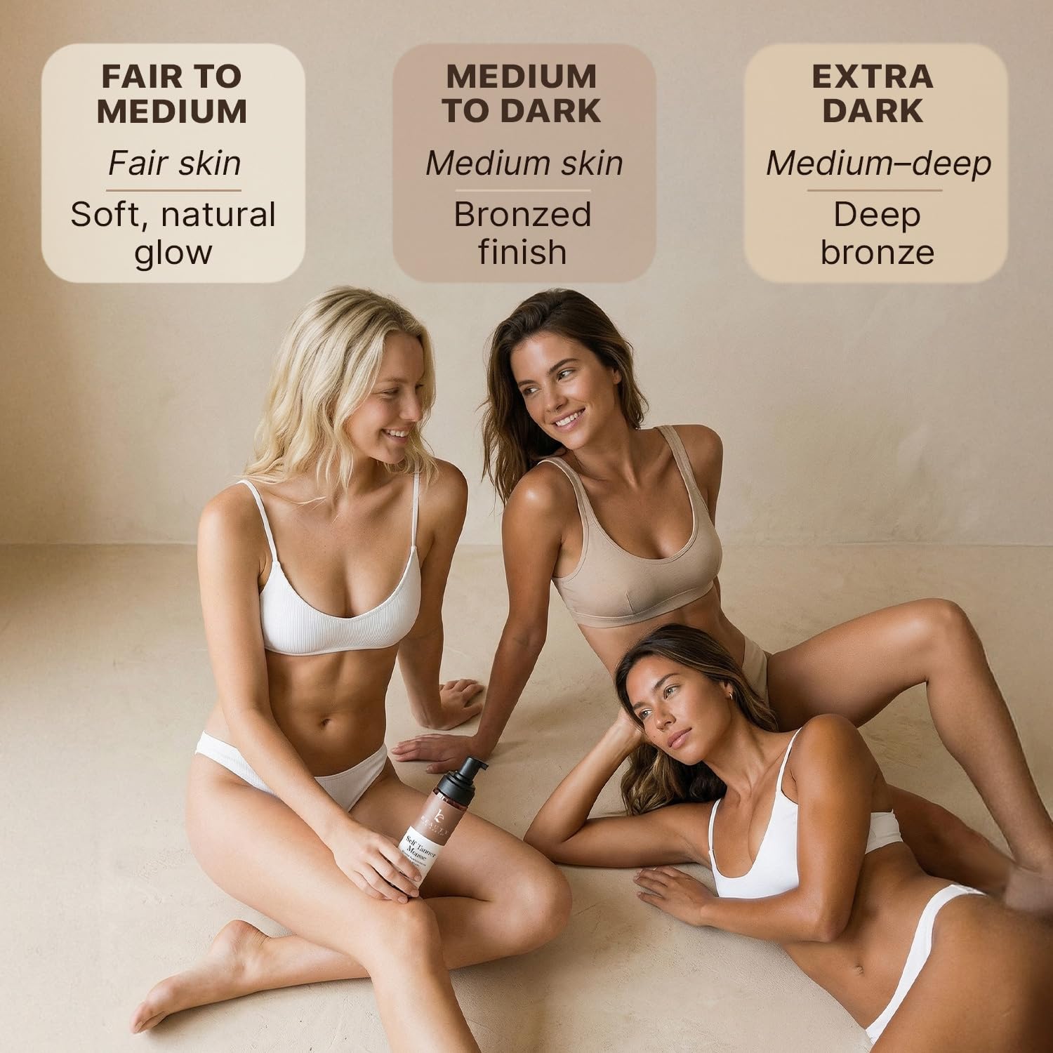 Beauty by Earth no-odor self tanning experience without staining.