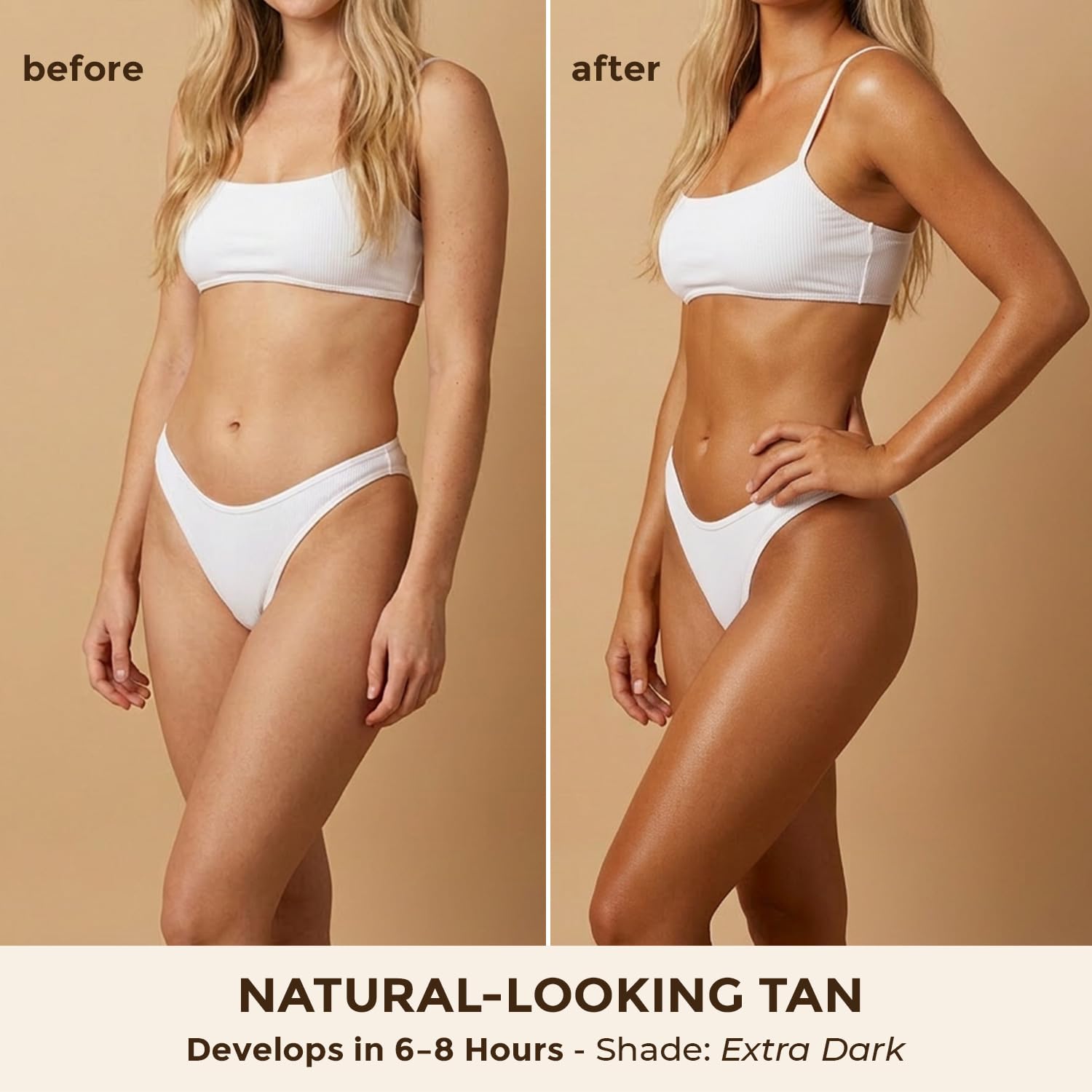 Beauty by Earth Self Tanner Mousse deep bronze swatch on skin for natural look