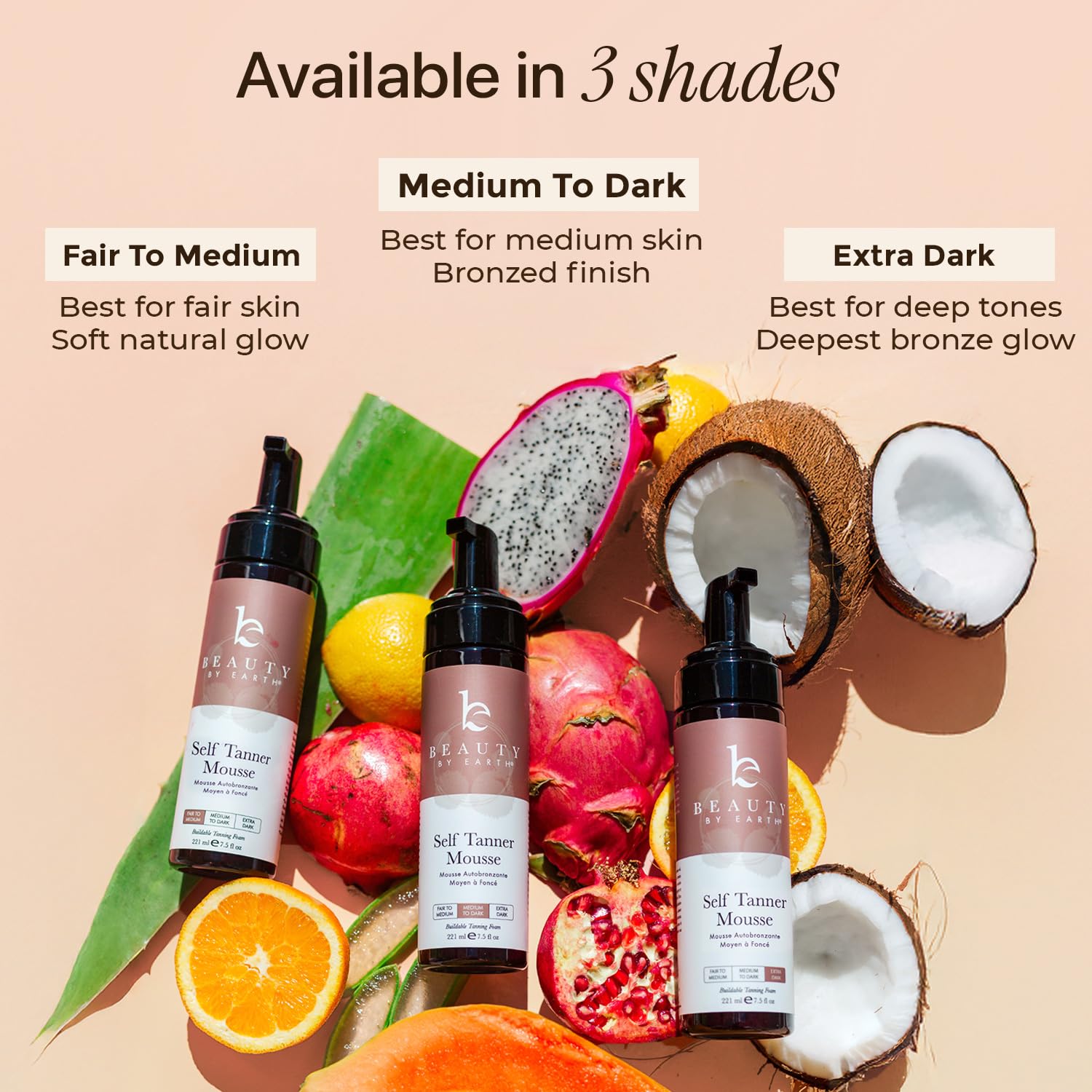 Beauty by Earth Self Tanner Mousse odorless formula visual detail