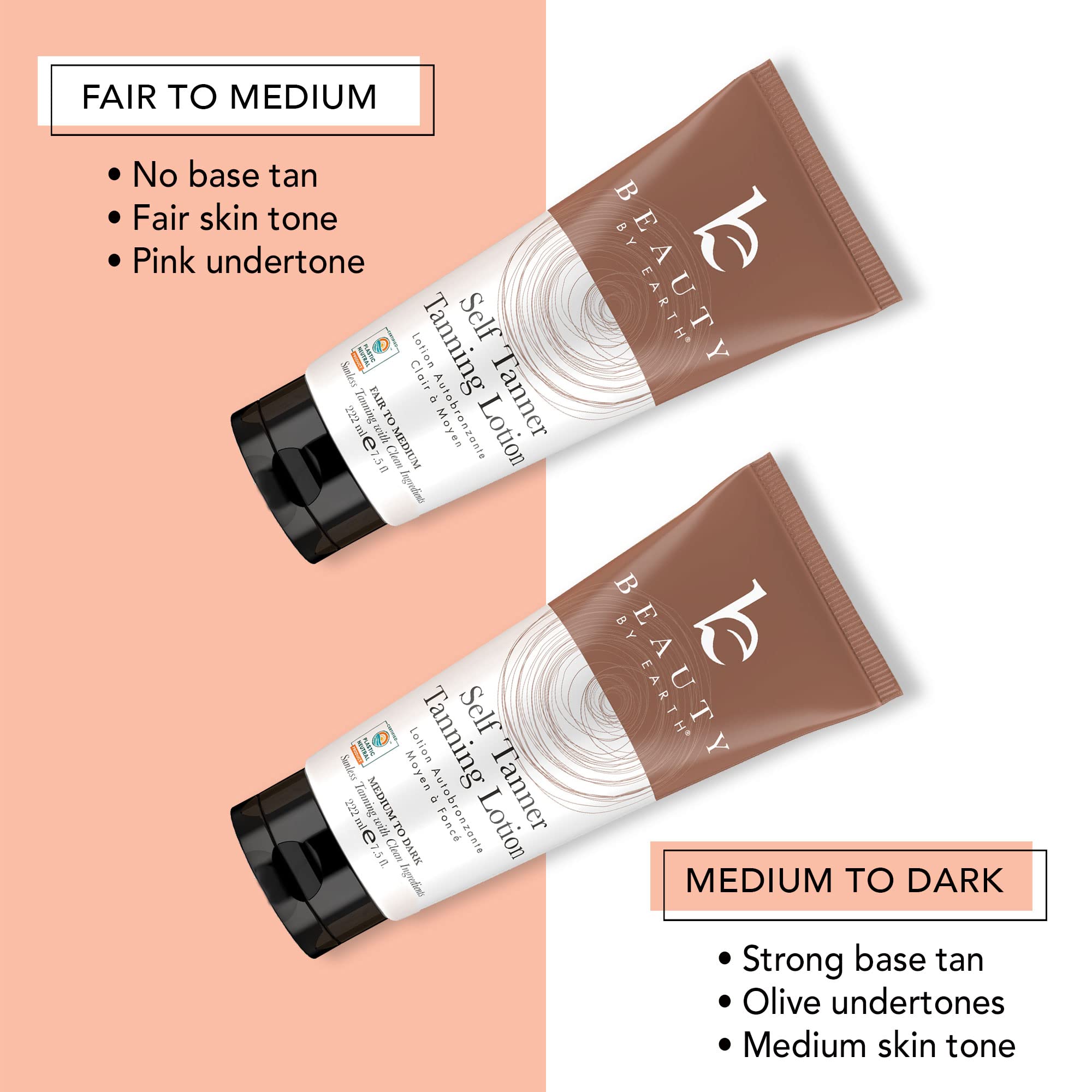 Packaging of Beauty by Earth self tanner highlights organic ingredients.