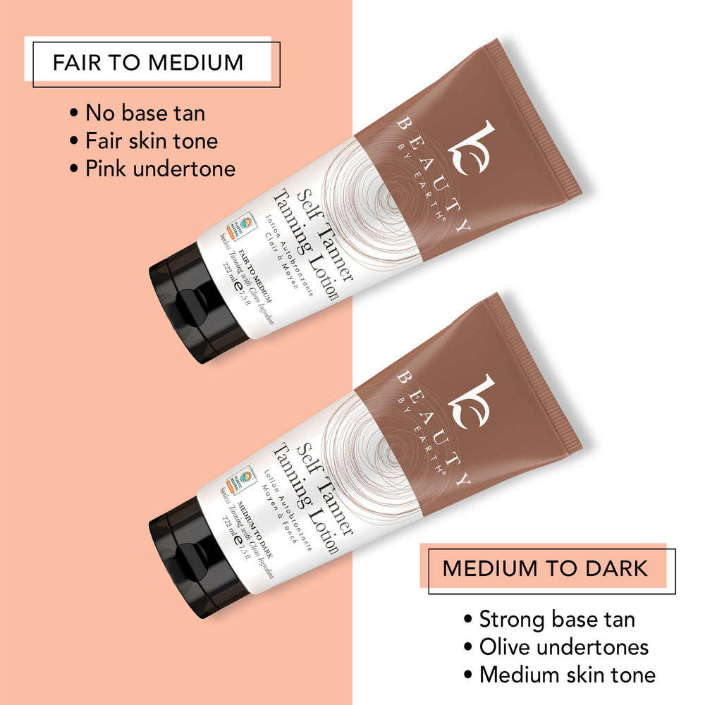 Packaging of Beauty by Earth self tanner highlights organic ingredients.