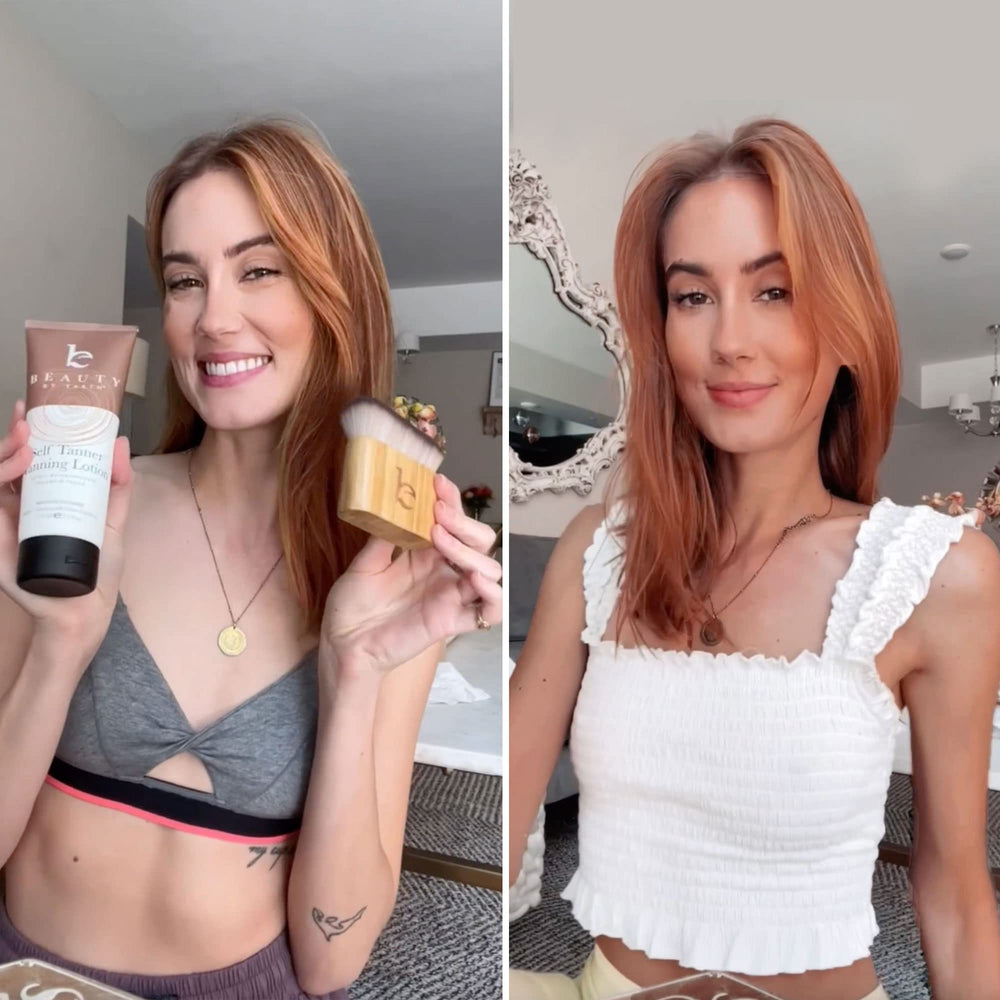 Skin after full-body application with Beauty by Earth glow.