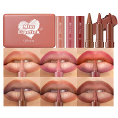 Beauty Glazed ombre lipstick set featuring rich brown-nude tones for versatile daytime to evening looks.