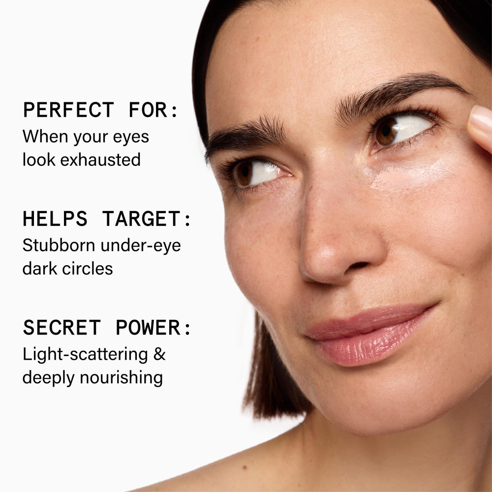 Beauty Pie Under-Eye Genius Corrector applicator showing precise dab for targeted coverage.