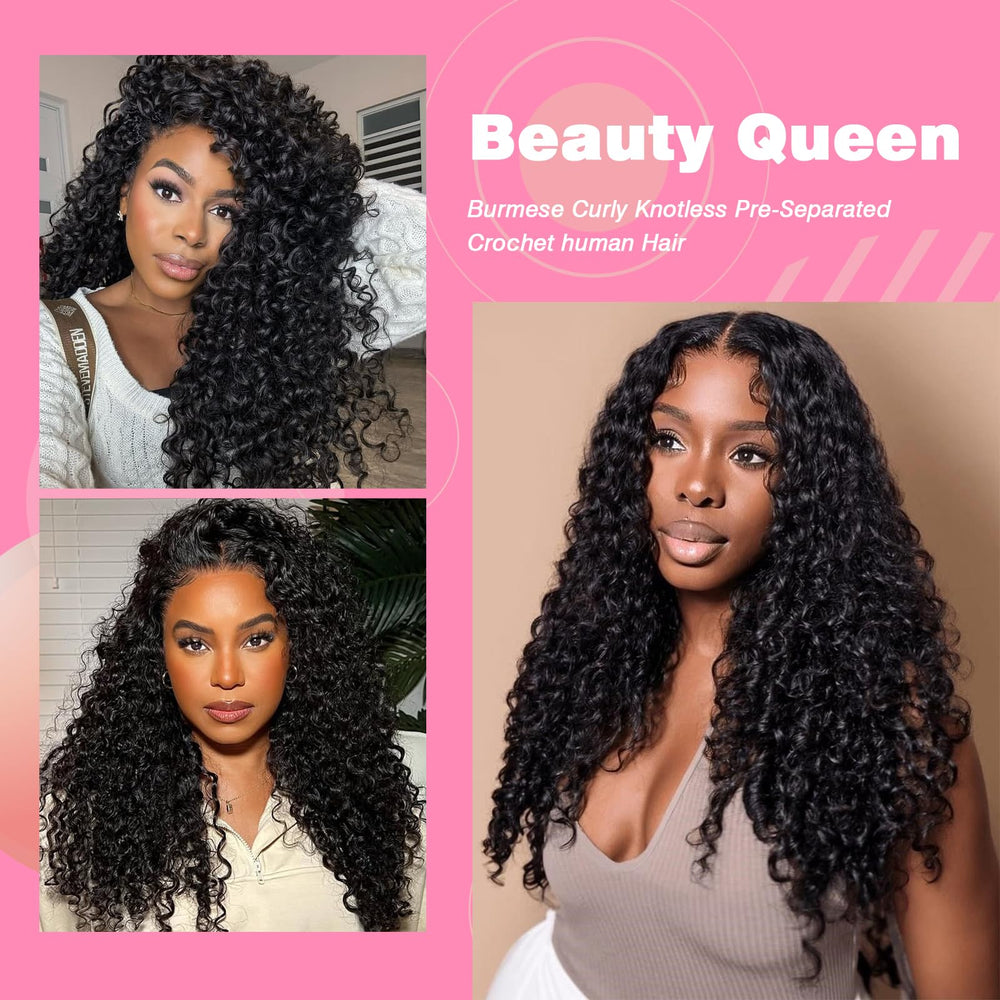 Beauty Queen Burmese Curly Hair 18-inch length shown for natural movement