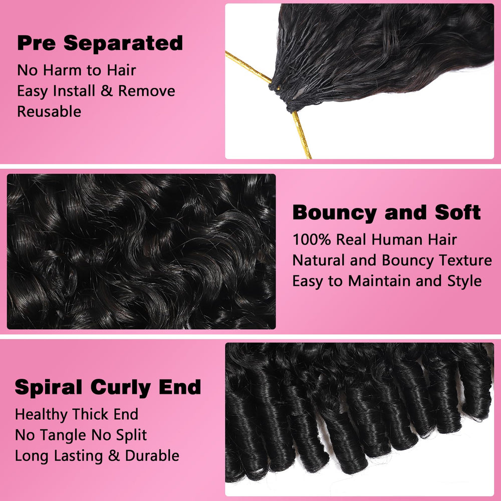Closeup of Beauty Queen Burmese Curly Hair curls showing natural-looking bounce