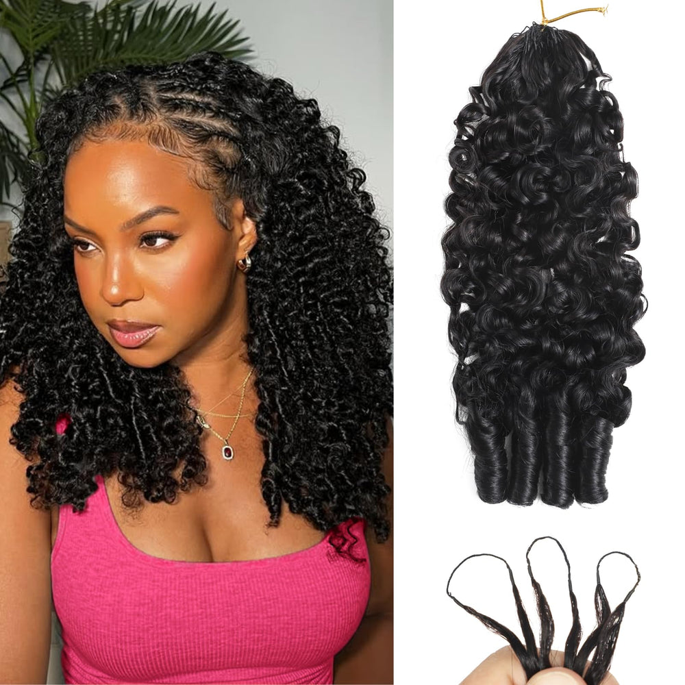 Beauty Queen Burmese Curly Hair packaging box with crochet hook for quick setup
