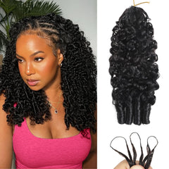 Beauty Queen Burmese Curly Hair packaging box with crochet hook for quick setup