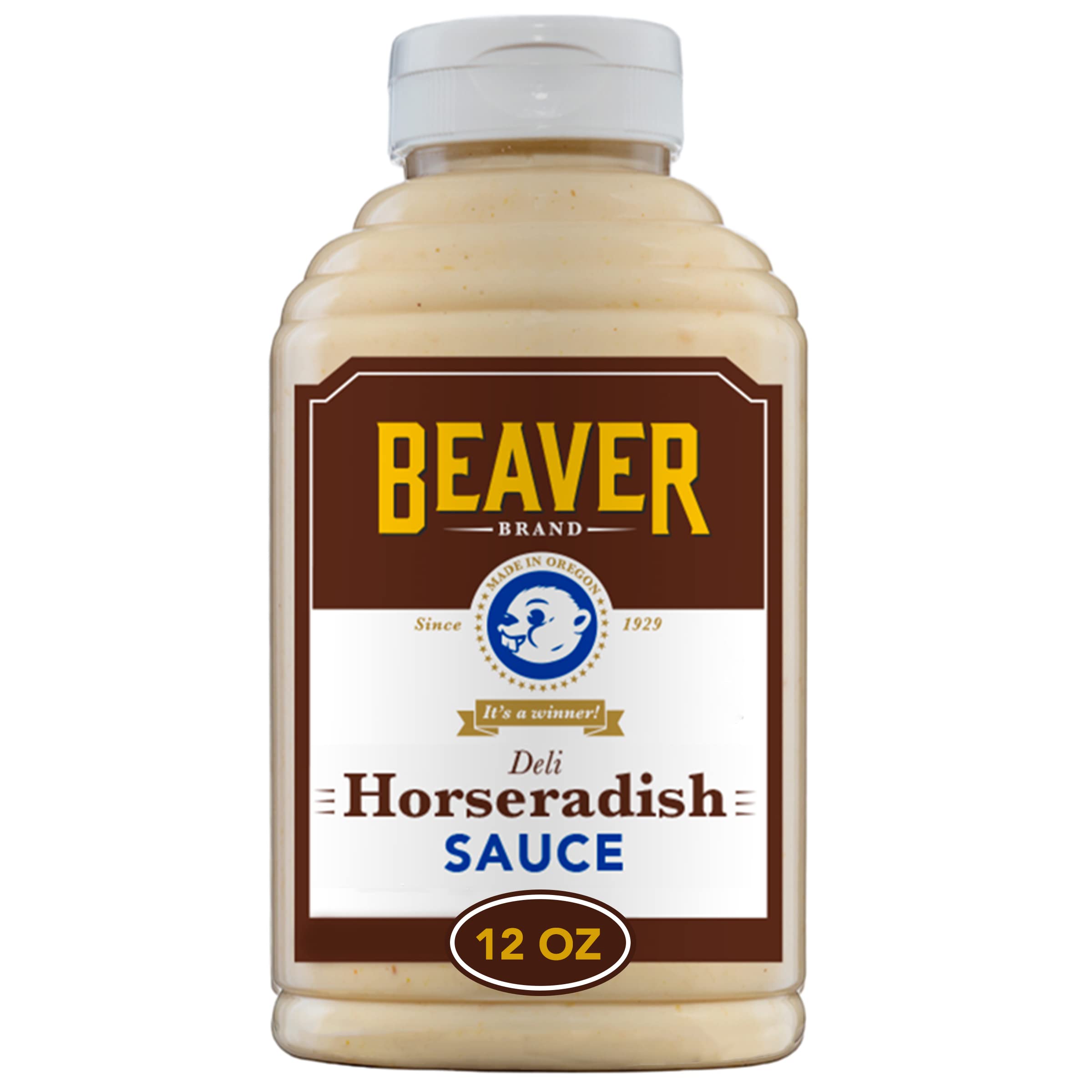 Beaver Brand Deli Horseradish Sauce bottle with zesty flavor