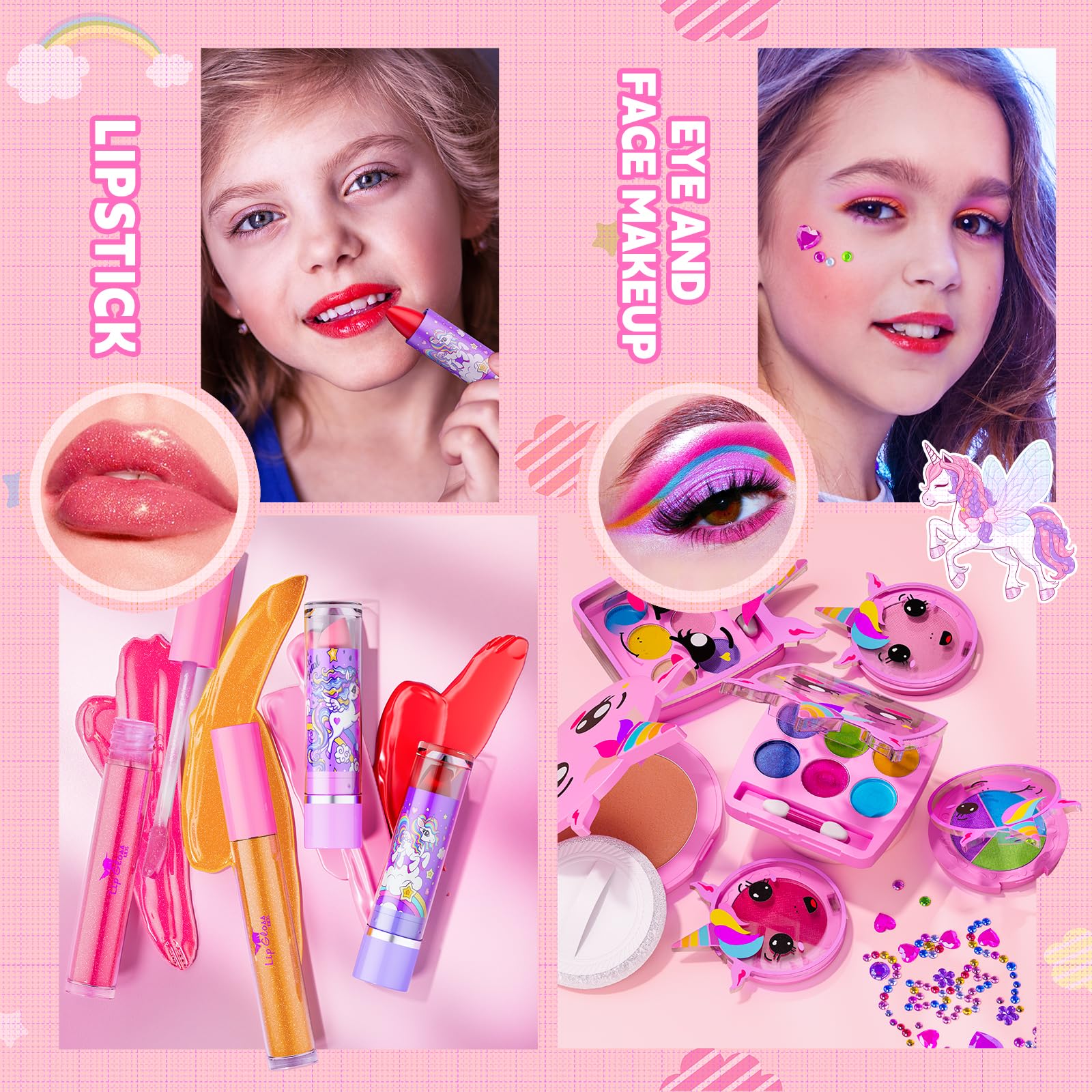 Beayuck premium kid-friendly materials ensure washable makeup experience.